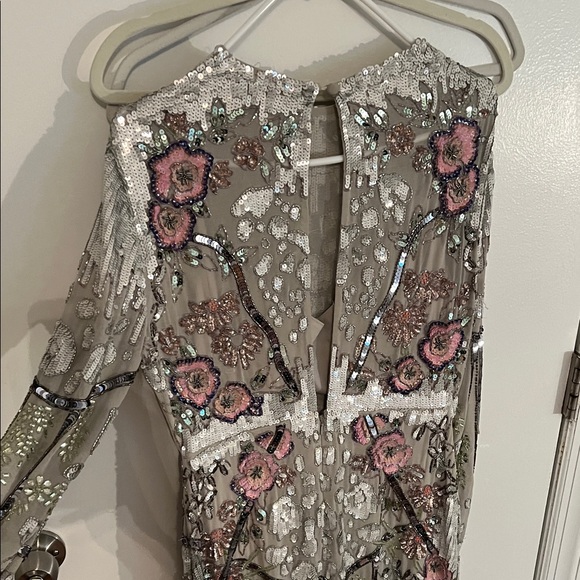 ASOS Gray Floral Long Sleeve Dress - Picture 5 of 5